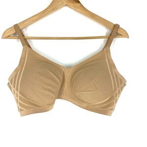 HoneyLove CrossOver Wireless Bra Size Large 38B/C Adjustable Tan Sand Liftwear
